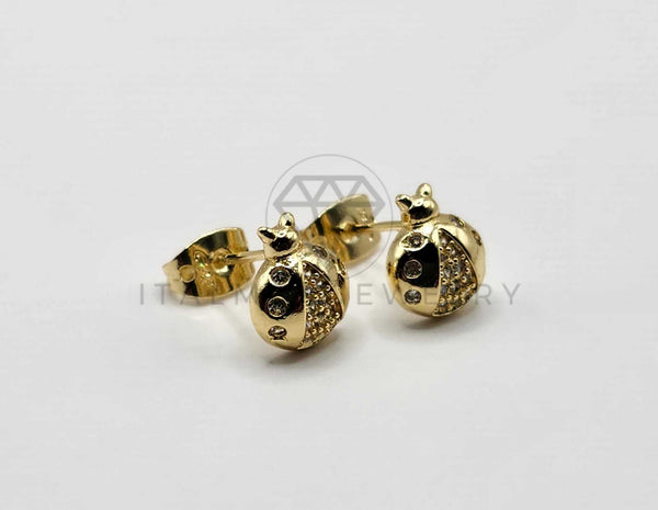 Broquel de Lujo - 106398 -  Arete Catarina CZ Oro Laminado 18K