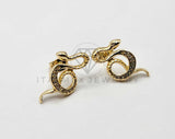 Broquel de Lujo - 106399 - Arete Serpiente CZ Oro Laminado 18K
