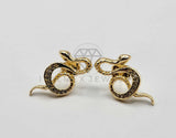 Broquel de Lujo - 106399 - Arete Serpiente CZ Oro Laminado 18K