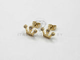 Broquel de Lujo - 106400 - Arete Corona CZ Oro Laminado 18K