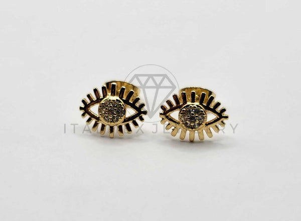 Broquel de Lujo - 106401 - Arete Ojo CZ Oro Laminado 18K