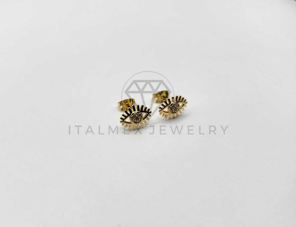 Broquel de Lujo - 106401 - Arete Ojo CZ Oro Laminado 18K