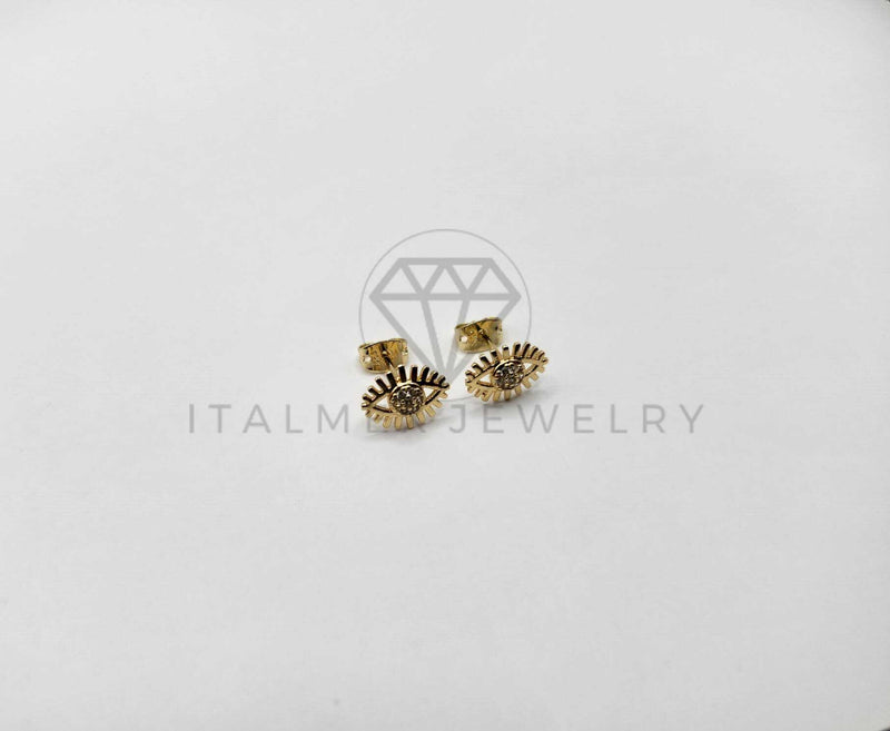 Broquel de Lujo - 106401 - Arete Ojo CZ Oro Laminado 18K