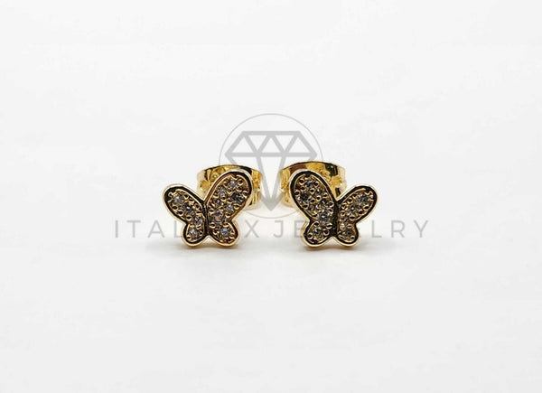 Broquel de Lujo - 106404 - Arete Mariposa CZ Oro Laminado 18K