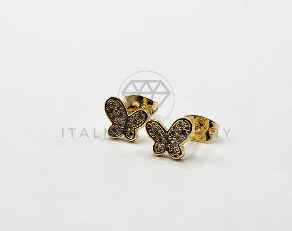 Broquel de Lujo - 106404 - Arete Mariposa CZ Oro Laminado 18K