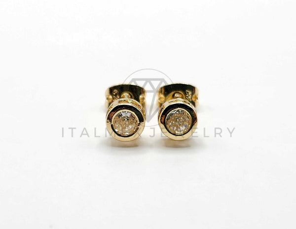 Broquel de Lujo - 106405 - Arete Circular de Circonia Cúbica Oro Laminado 18K