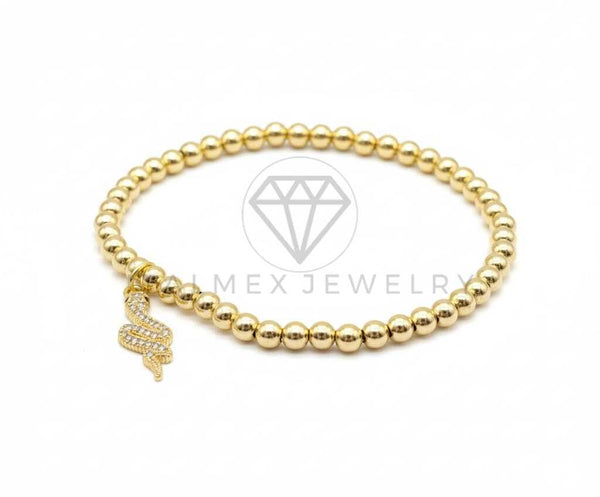 Pulsera de Lujo- 106411 - Pulsera Serpiente CZ Clara Oro Laminado 18K