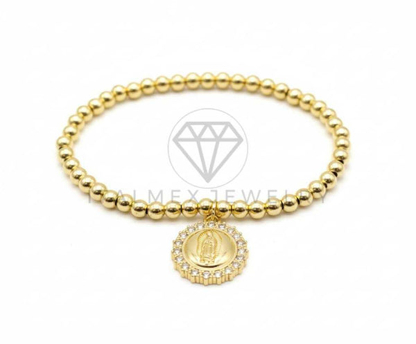 Pulsera de Lujo- 106412 - Pulsera Virgen de Guadalupe CZ Clara - Oro Laminado 18K