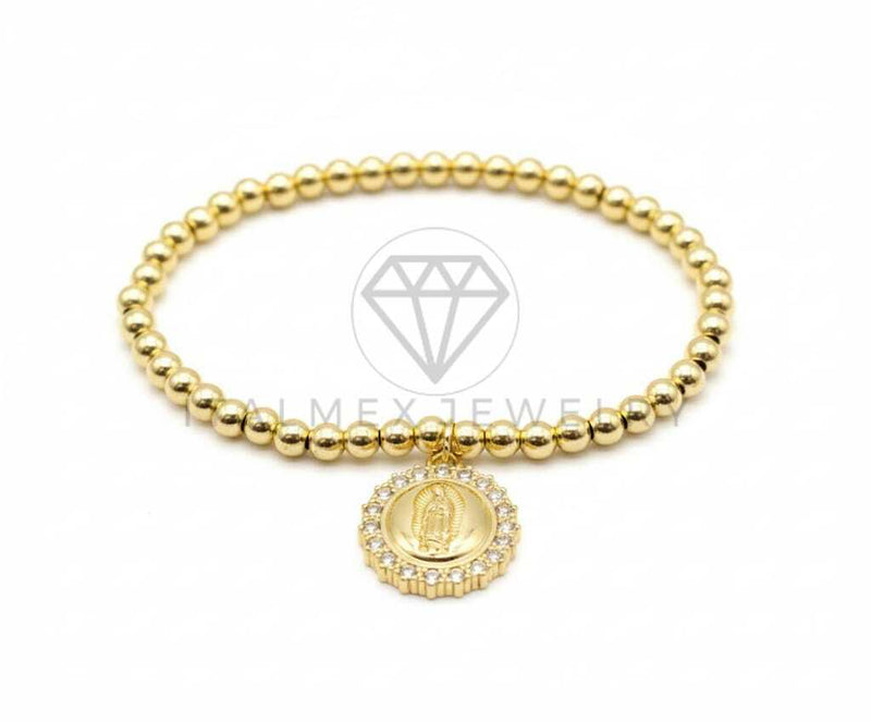 Pulsera de Lujo- 106412 - Pulsera Virgen de Guadalupe CZ Clara - Oro Laminado 18K