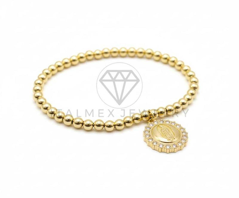 Pulsera de Lujo- 106412 - Pulsera Virgen de Guadalupe CZ Clara - Oro Laminado 18K
