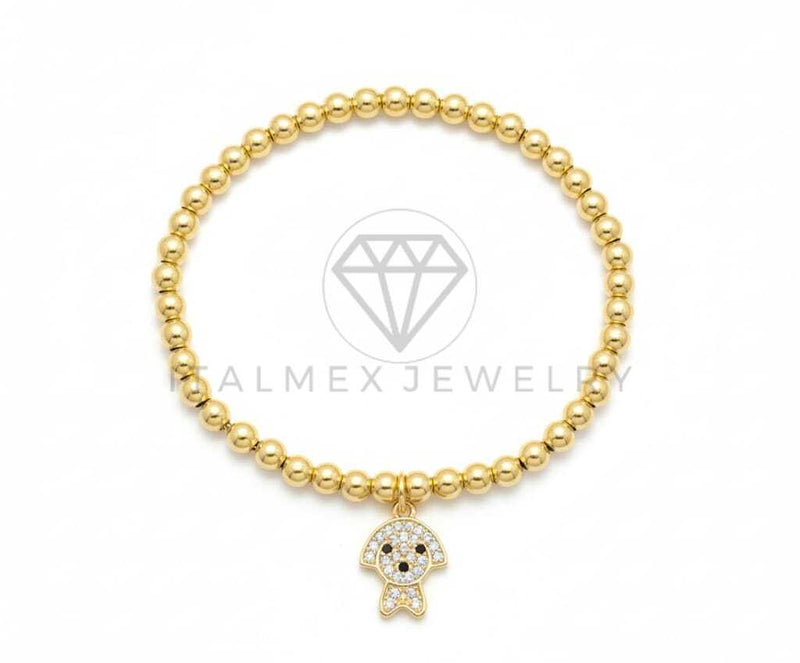 Pulsera de Lujo- 106413 - Pulsera Perrito CZ Clara - Oro Laminado 18K