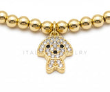 Pulsera de Lujo- 106413 - Pulsera Perrito CZ Clara - Oro Laminado 18K