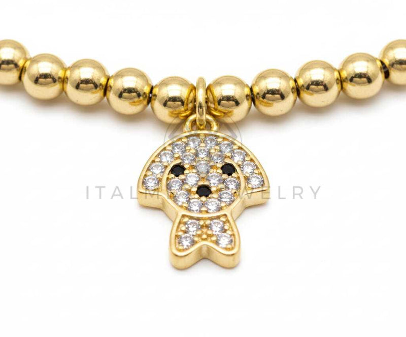 Pulsera de Lujo- 106413 - Pulsera Perrito CZ Clara - Oro Laminado 18K