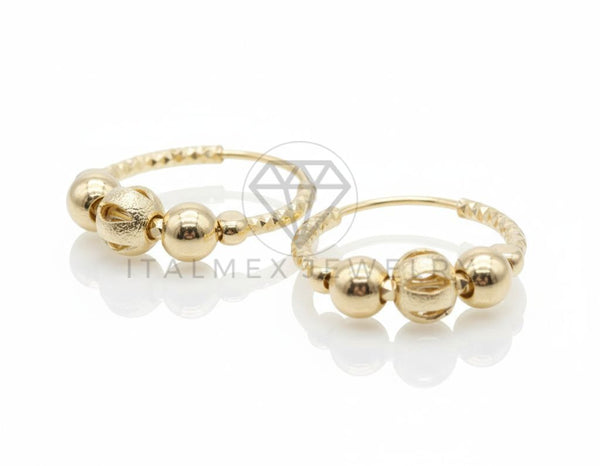 Arete de Lujo - 106698 - Arracada de Bolitas - Oro Laminado 18K