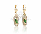 Arete de Lujo - 106703 - Arete San Judas CZ Clara - Oro Laminado 18K