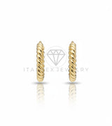 Arete de Lujo - 106714 - Huggie Torcidos - Oro Laminado 18K