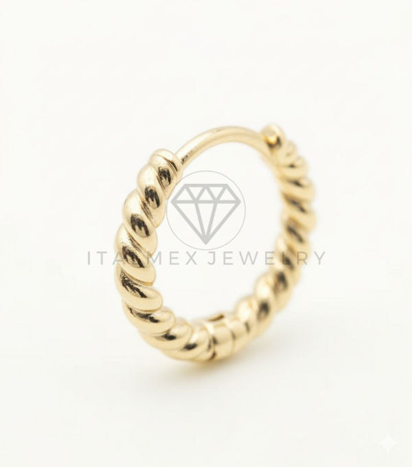 Arete de Lujo - 106714 - Huggie Torcidos - Oro Laminado 18K