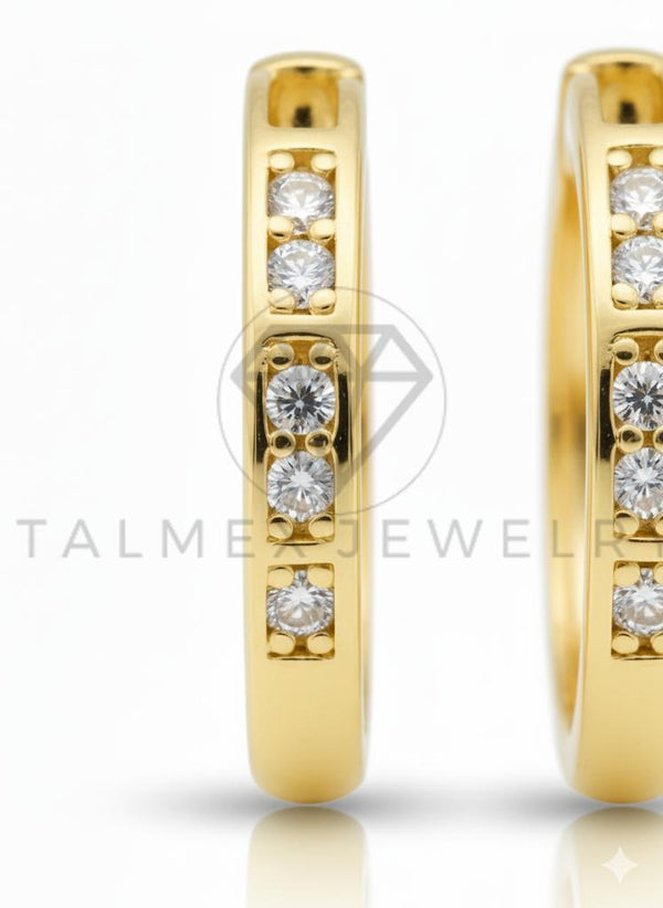 Arete de Lujo - 106720 - Huggie mini CZ Clara - Oro Laminado 18K