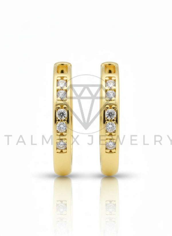 Arete de Lujo - 106720 - Huggie mini CZ Clara - Oro Laminado 18K