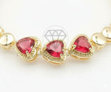 Pulsera de Lujo - 106561 - Pulsera Corazones CZ Rosa - Oro Laminado 18K