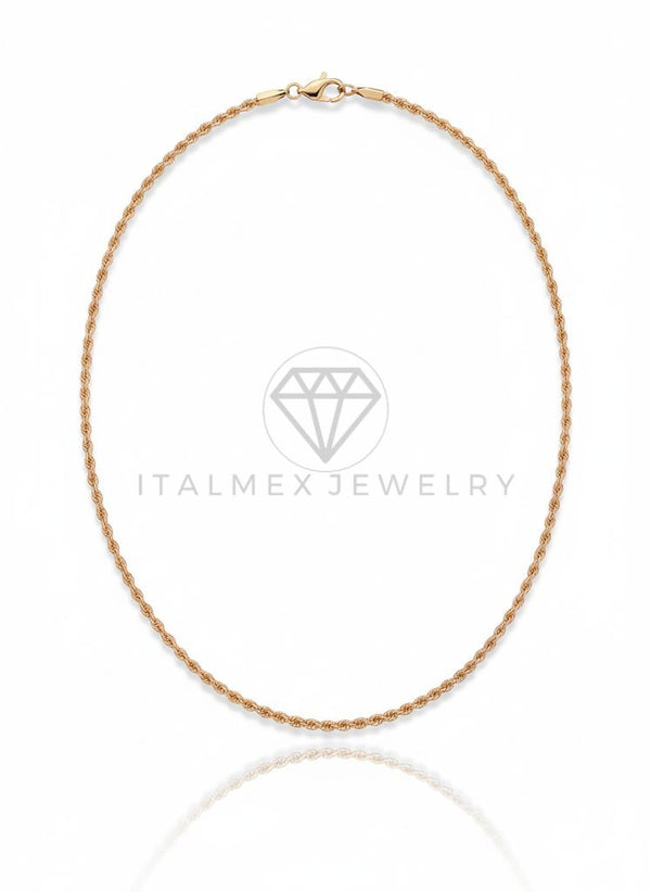 Cadena de Lujo - 106740 - Cadena 3MM/24" - Oro Laminado 18K