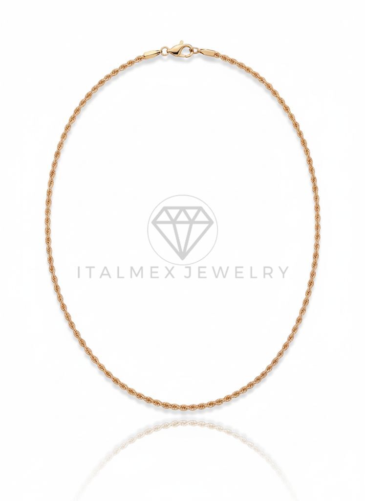 Cadena de Lujo - 106740 - Cadena 3MM/24" - Oro Laminado 18K