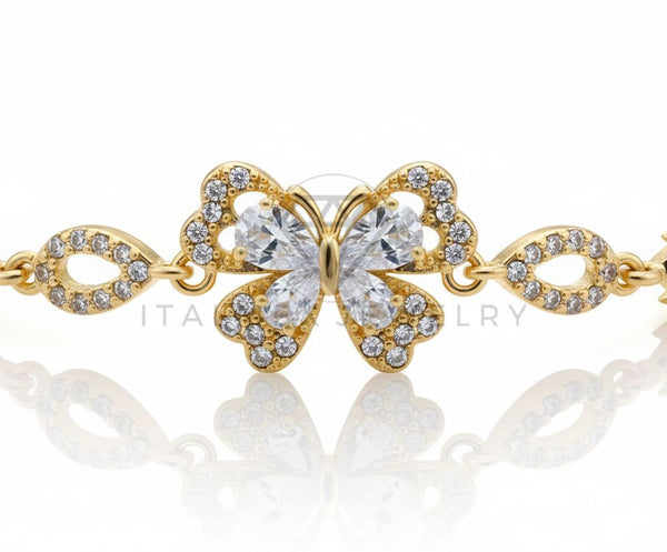 Pulsera de Lujo - 106570 - Pulsera Mariposa CZ Clara- Oro Laminado 18K