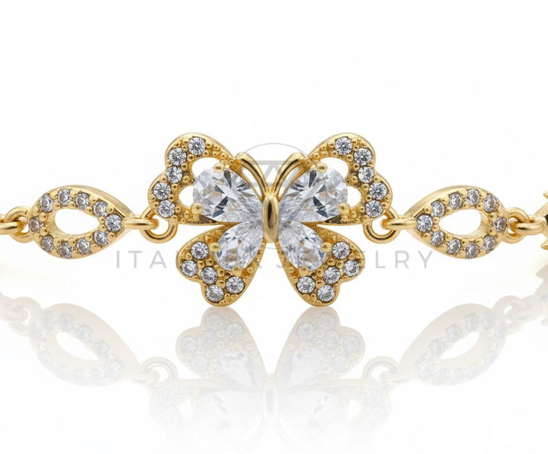Pulsera de Lujo - 106570 - Pulsera Mariposa CZ Clara- Oro Laminado 18K