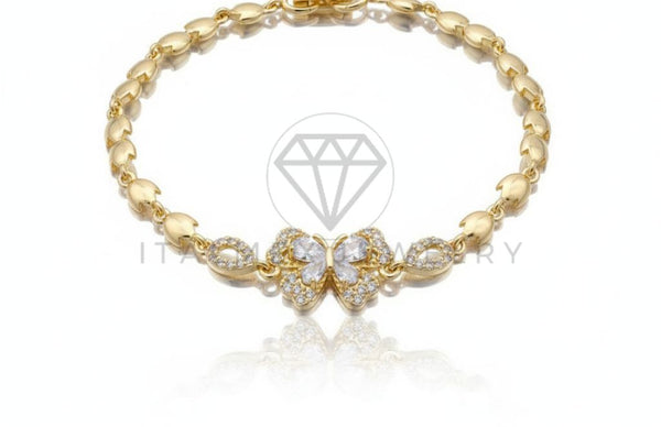 Pulsera de Lujo - 106570 - Pulsera Mariposa CZ Clara- Oro Laminado 18K