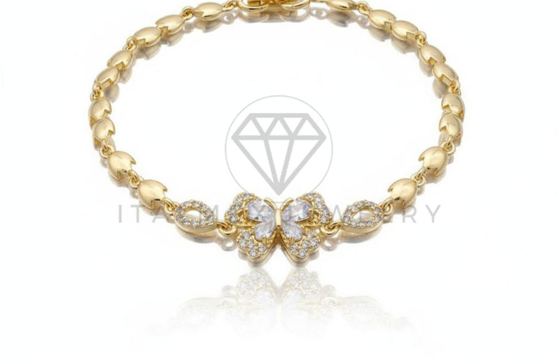 Pulsera de Lujo - 106570 - Pulsera Mariposa CZ Clara- Oro Laminado 18K