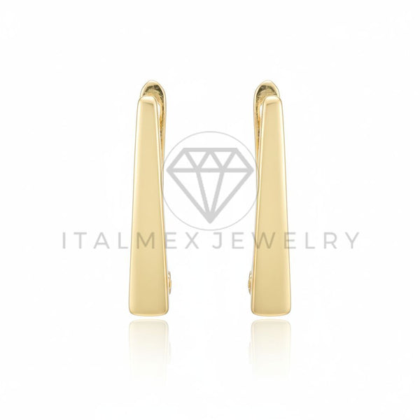 Arete de Lujo - 106573 - Arete Rectangular - Oro Laminado 18K