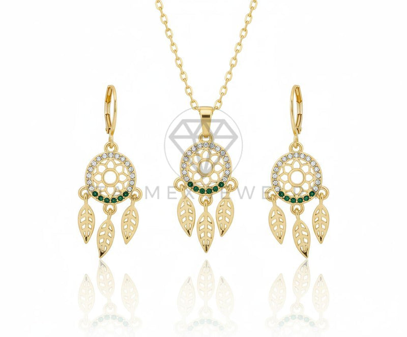 Juego de Lujo - 106576 - Juego Atrapasueños CZ Colores - Oro Laminado 18K