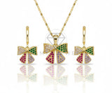 Juego de Lujo - 106577 - Juego Moño CZ Colores - Oro Laminado 18K