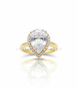 Anillo de Lujo - 106588 - Anillo Ajustable de Gota CZ Clara - Oro Laminado 18K