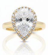 Anillo de Lujo - 106588 - Anillo Ajustable de Gota CZ Clara - Oro Laminado 18K