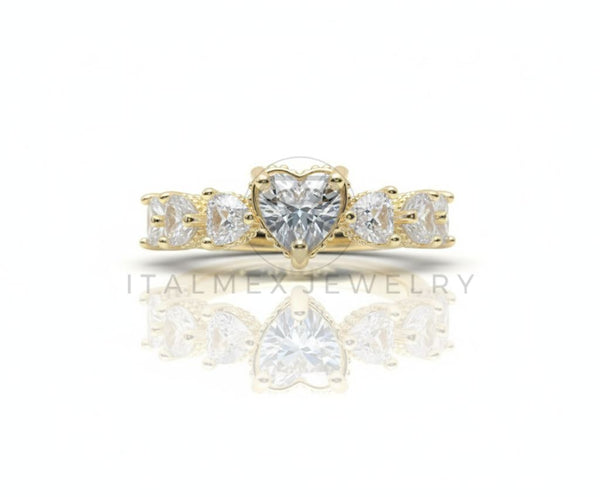Anillo de Lujo - 106590 - Anillo Corazones CZ Clara - Oro Laminado 18K