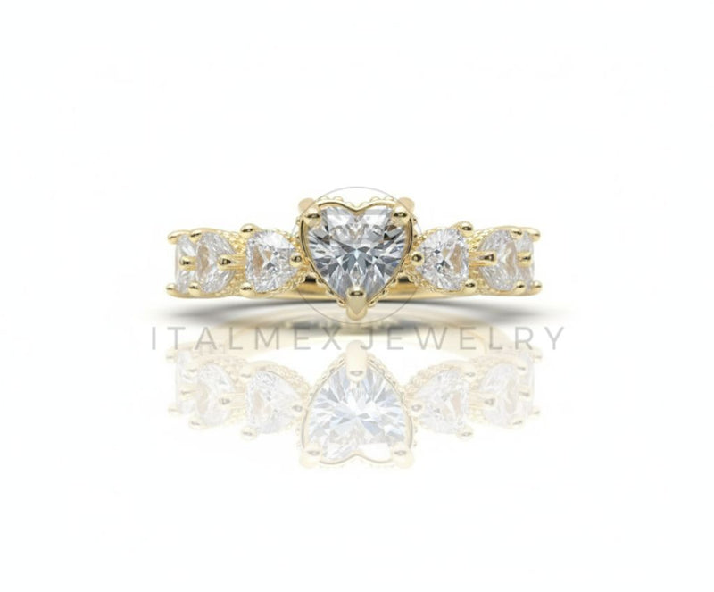 Anillo de Lujo - 106590 - Anillo Corazones CZ Clara - Oro Laminado 18K