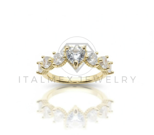 Anillo de Lujo - 106590 - Anillo Corazones CZ Clara - Oro Laminado 18K