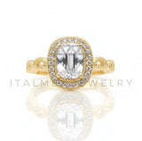 Anillo de Lujo - 106595 - Anillo Ajustable Piedra CZ Clara  - Oro Laminado 18K
