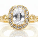 Anillo de Lujo - 106595 - Anillo Ajustable Piedra CZ Clara  - Oro Laminado 18K