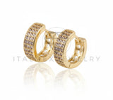 Arete de Lujo - 106604 - Huggie CZ Clara - Oro Laminado 18K
