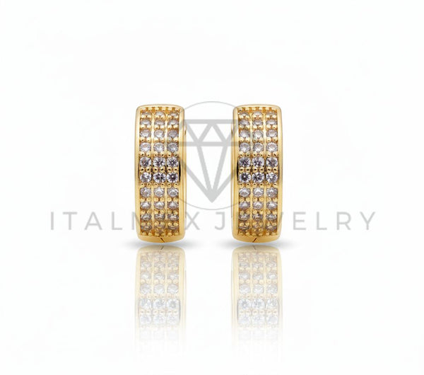 Arete de Lujo - 106604 - Huggie CZ Clara - Oro Laminado 18K