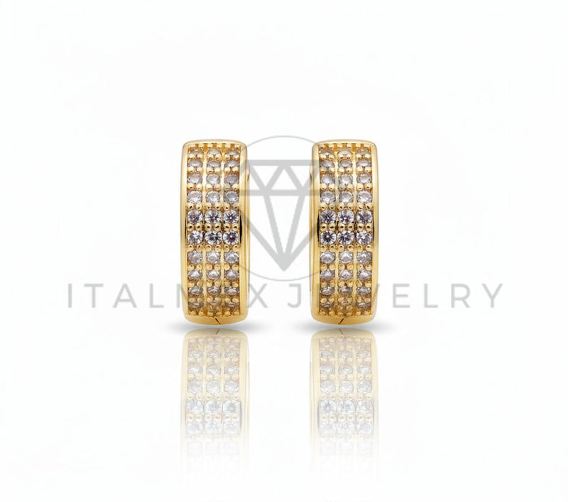 Arete de Lujo - 106604 - Huggie CZ Clara - Oro Laminado 18K