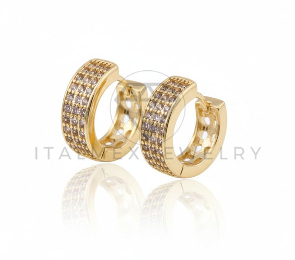 Arete de Lujo - 106604 - Huggie CZ Clara - Oro Laminado 18K