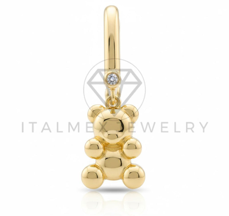 Arete de Lujo - 106606 - Huggie Ositos CZ Clara - Oro Laminado 18K