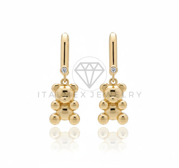 Arete de Lujo - 106606 - Huggie Ositos CZ Clara - Oro Laminado 18K