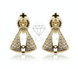 Arete de Lujo - 106608 - Arete Virgen CZ Clara - Oro Laminado 18K