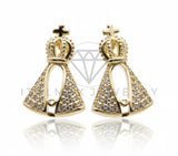 Arete de Lujo - 106608 - Arete Virgen CZ Clara - Oro Laminado 18K