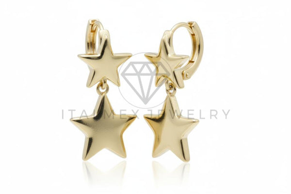 Arete de Lujo - 106613 - Huggie Estrellas - Oro Laminado 18K