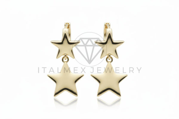 Arete de Lujo - 106613 - Huggie Estrellas - Oro Laminado 18K